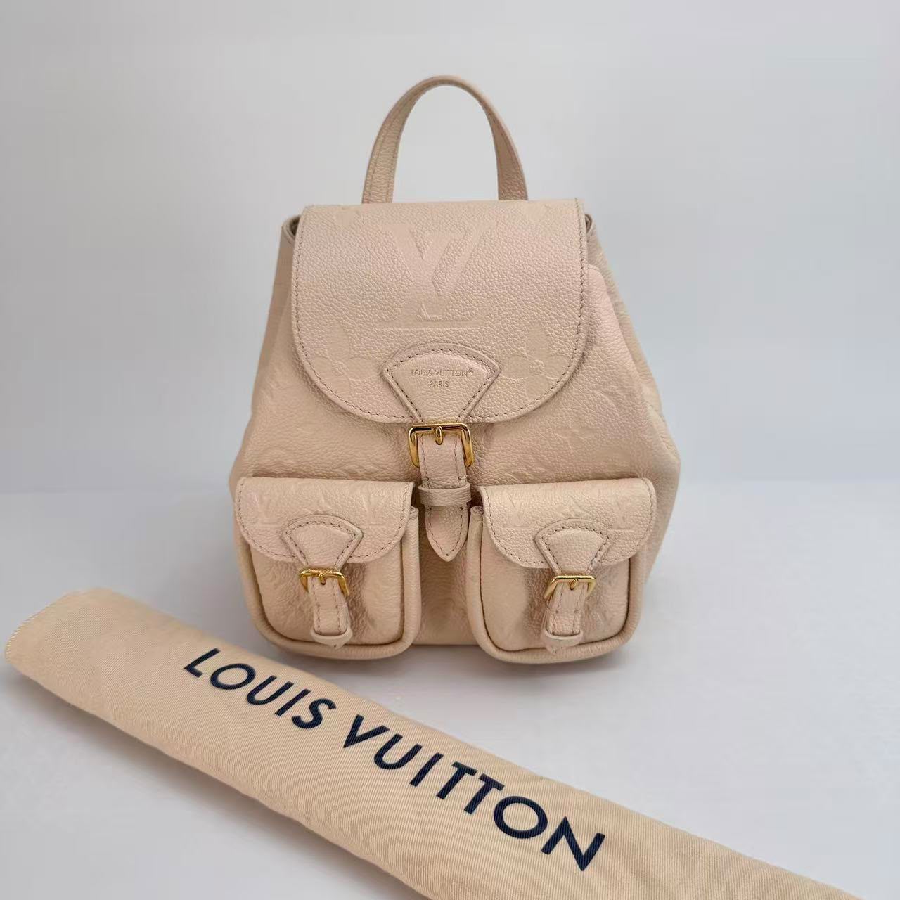 Louis Vuitton Cream Monogram Empreinte Leather Backpack with Gold Hardware - SKU: LSCJ082600147
