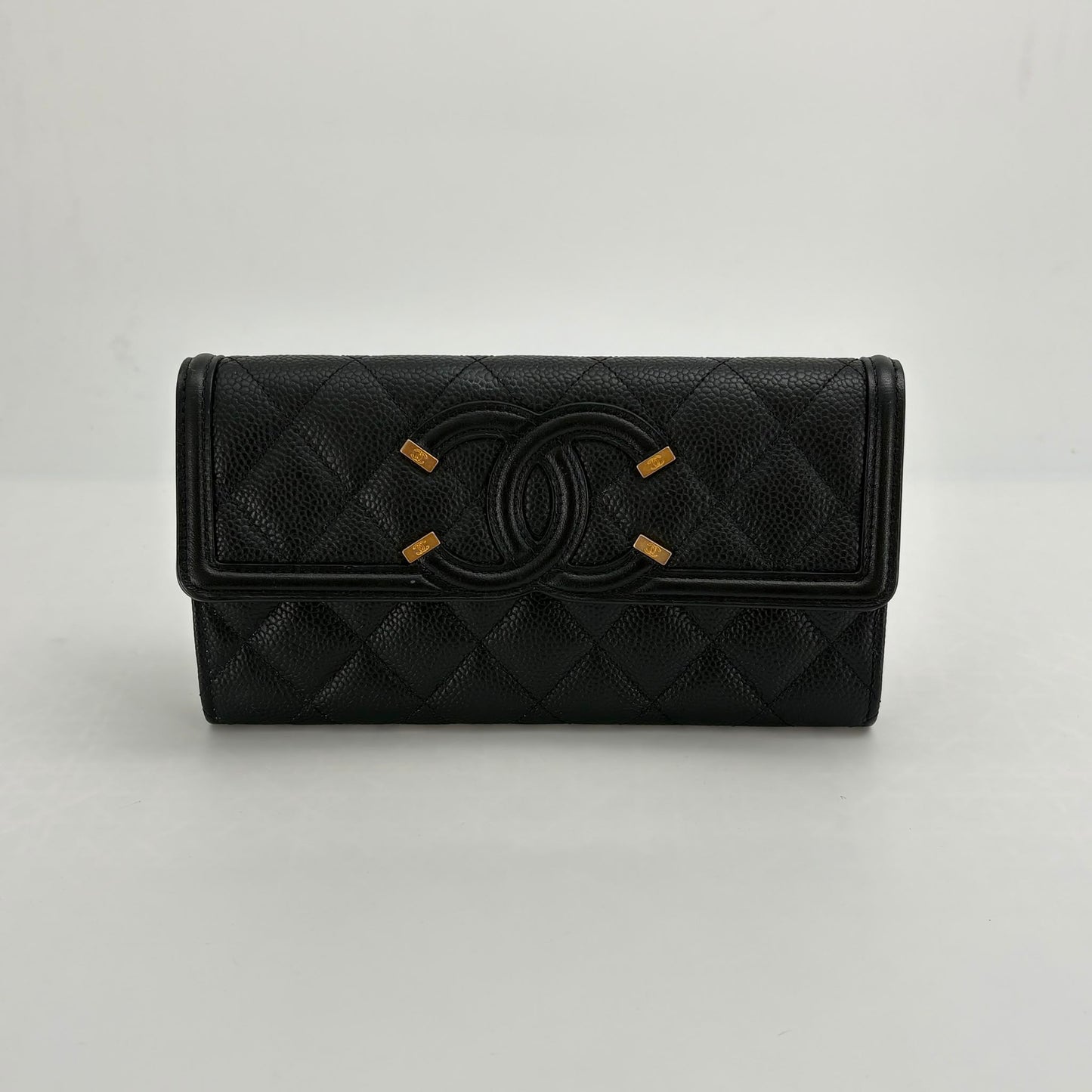 Chanel Black Caviar Filigree Long Wallet- Series 27 - SKU: LSCJ08260024