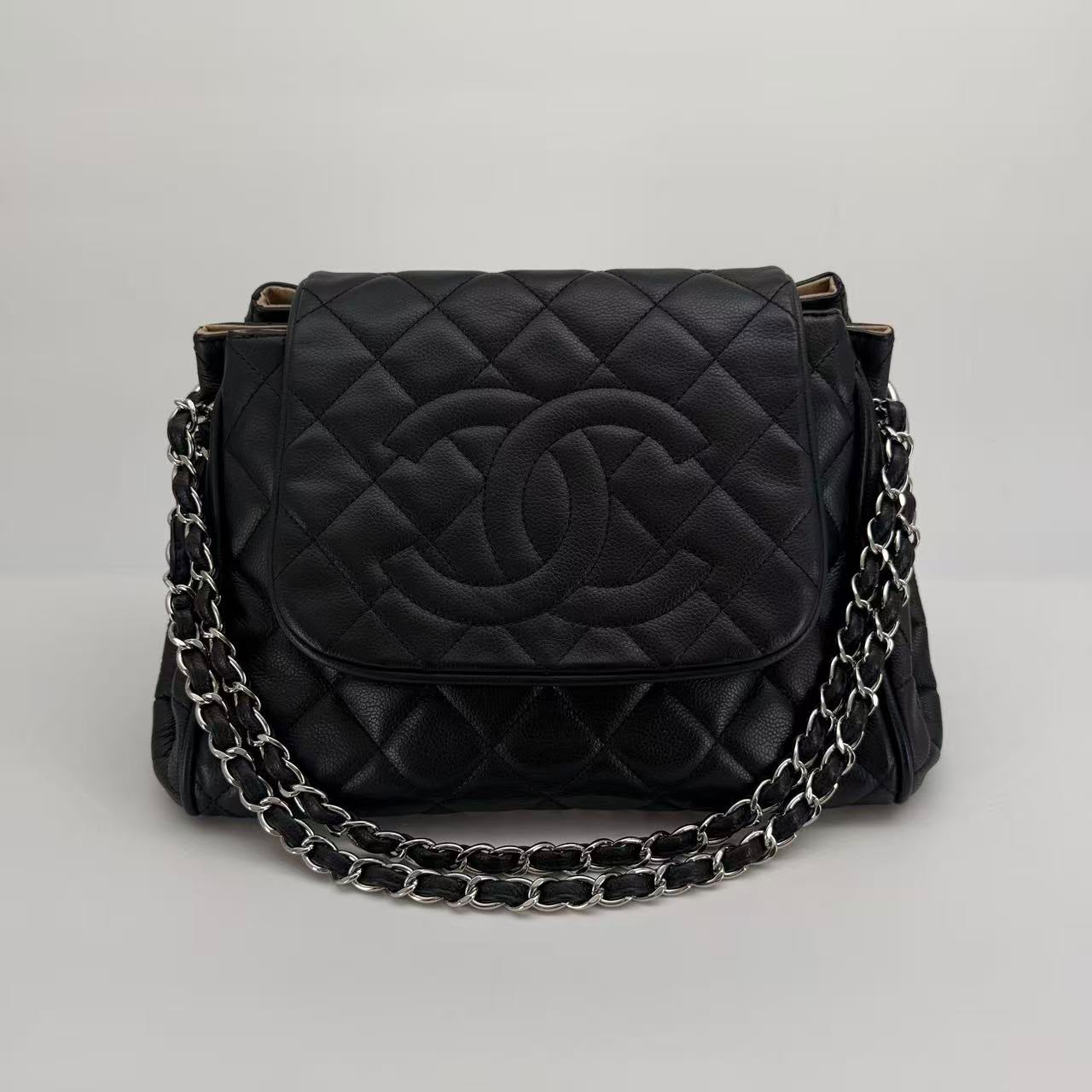 Chanel Black Caviar Chanelordion Flap Shoulder Bag - Series 15 - SKU: LSCJ08260035