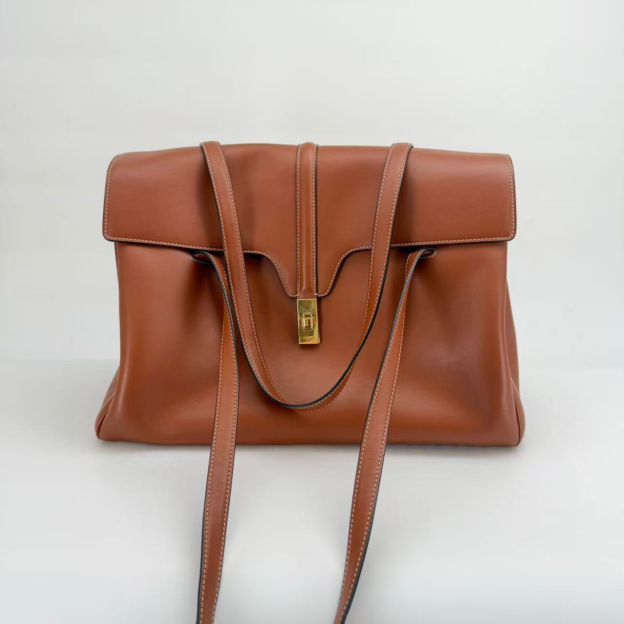 Celine Brown Leather Medium Soft 16 Shoulder Bag - SKU: LSCJ08260046
