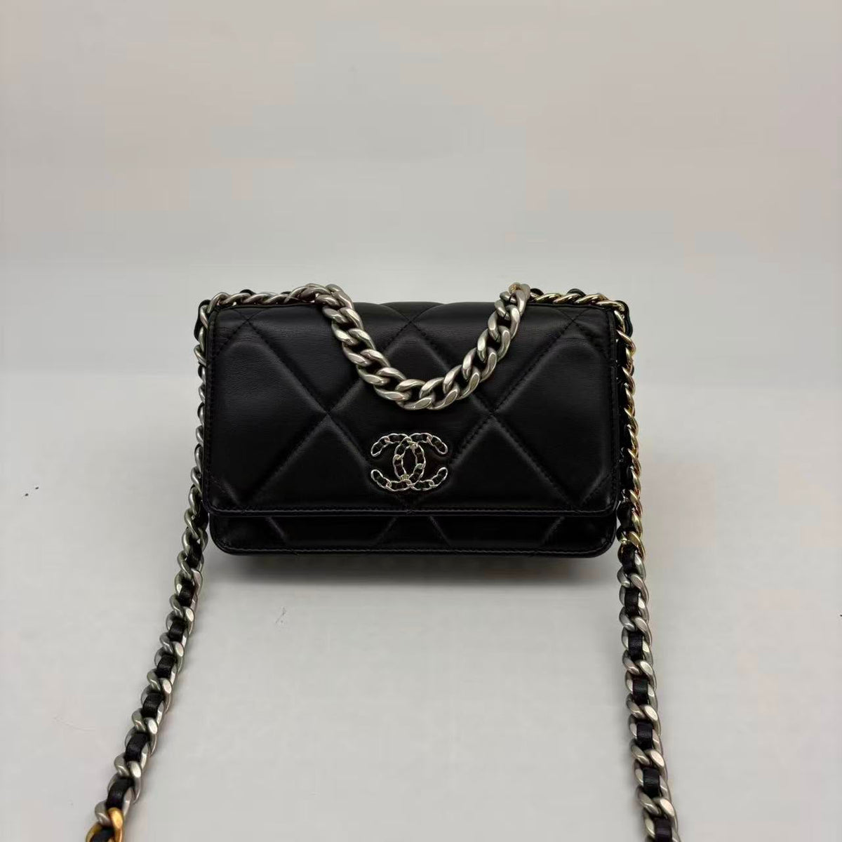 Chanel 19 WOC, Black Lambskin, Microchipped