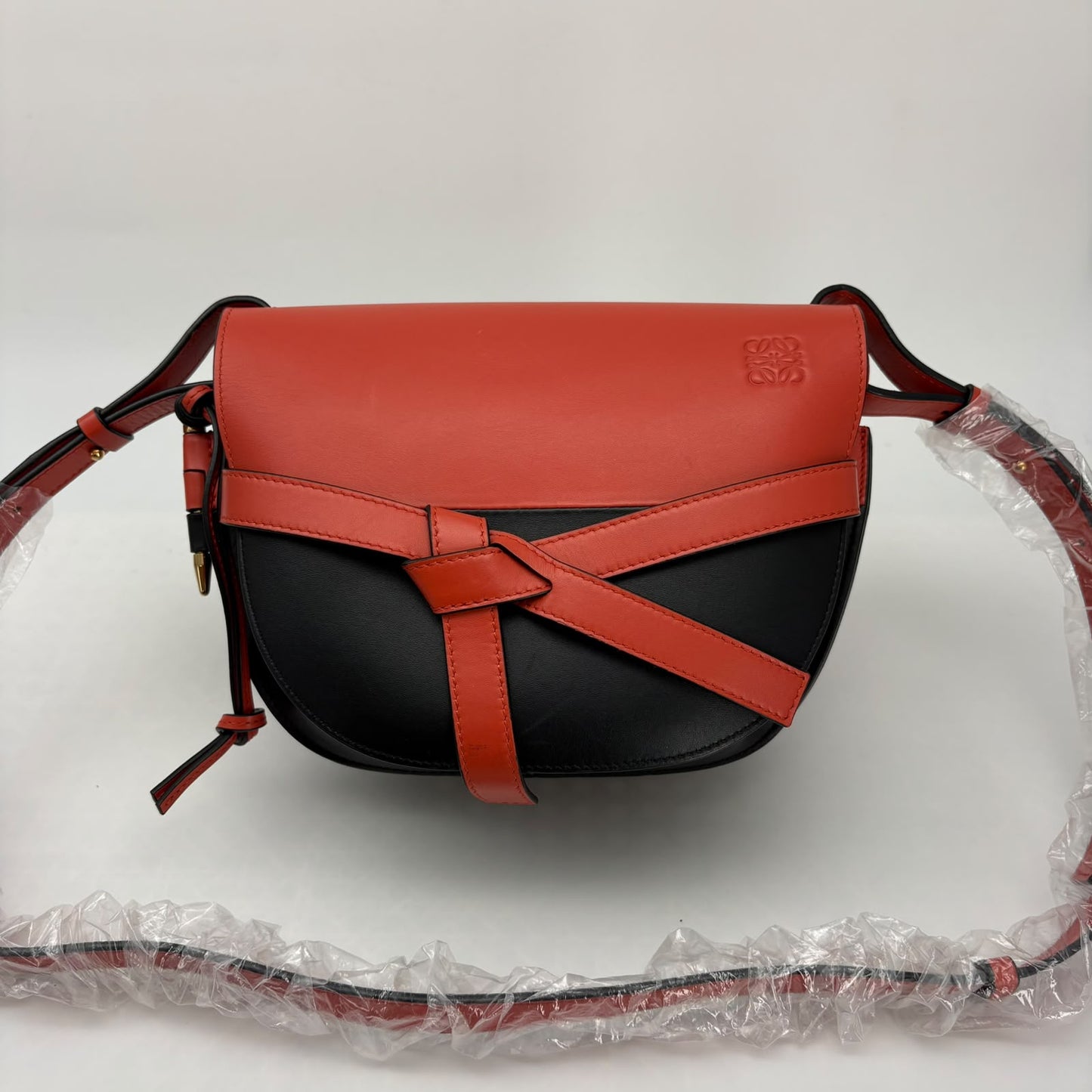 Loewe Black & Red Calfskin Gate Bag
