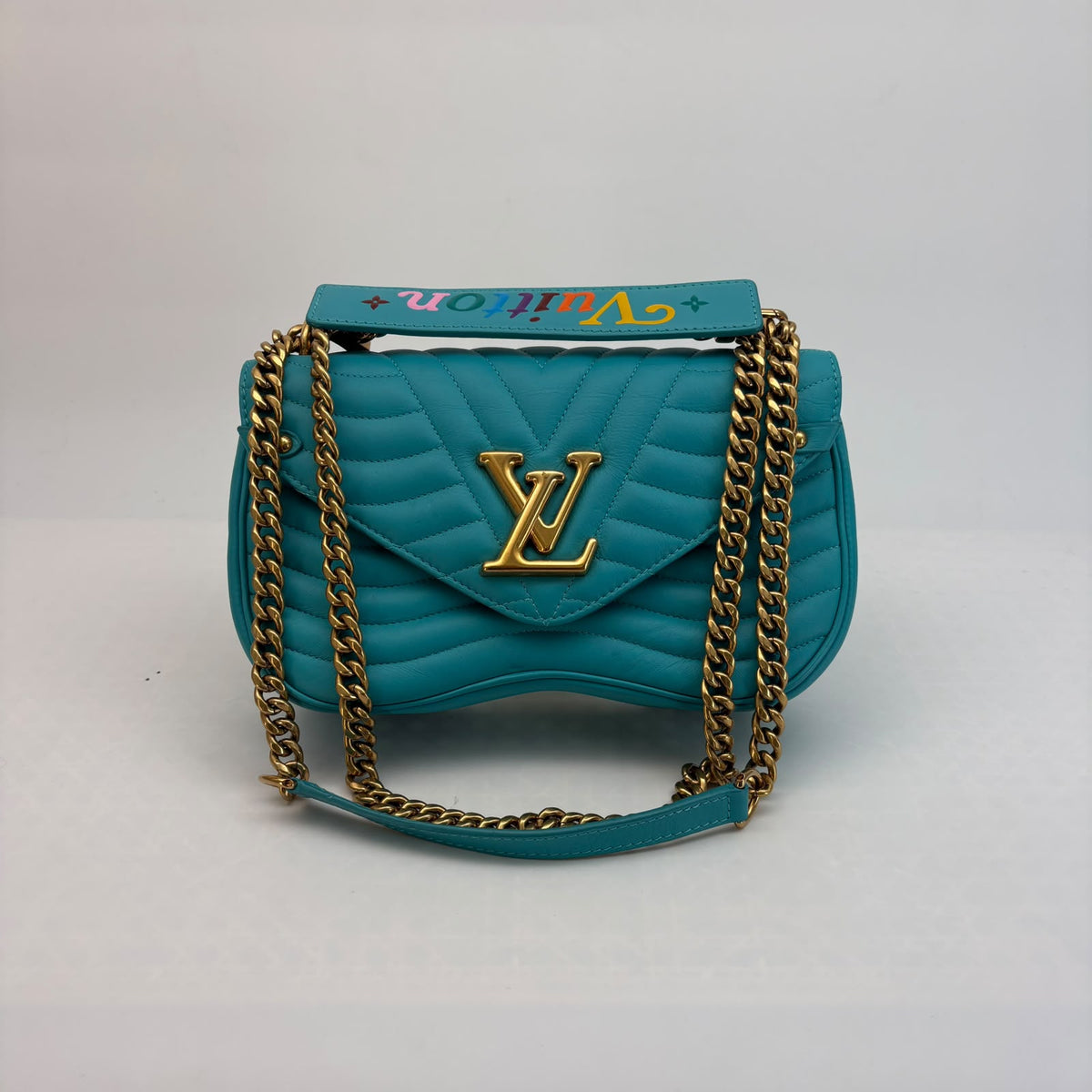 Louis Vuitton Turquoise New Wave Two-Way Bag — Gold Hardware, With Strap