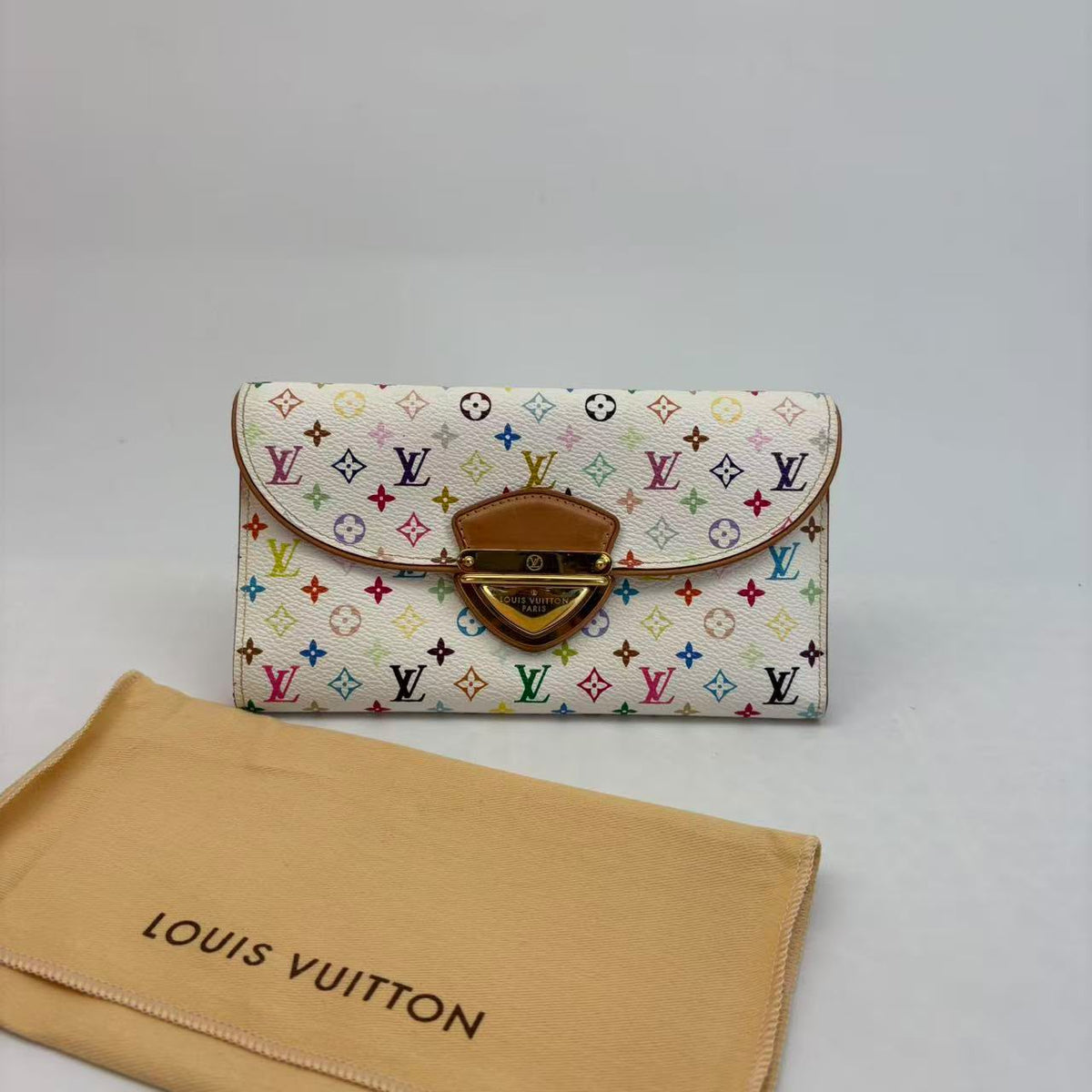 Louis Vuitton White Murakami Long Wallet — Vintage, With Dust Bag