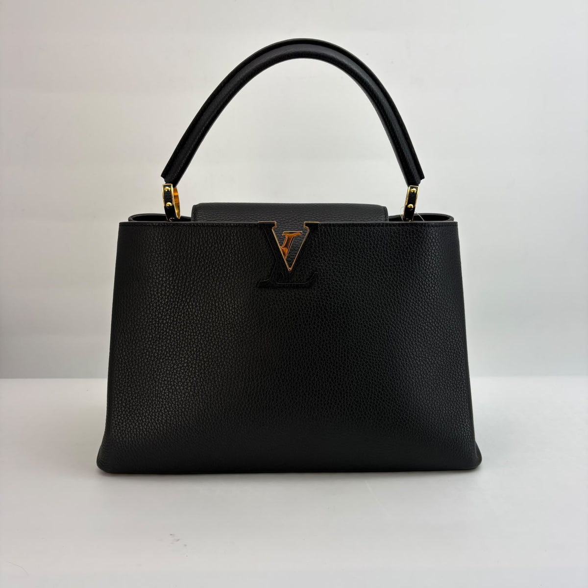 Louis Vuitton Black Calfskin Large Capucines
