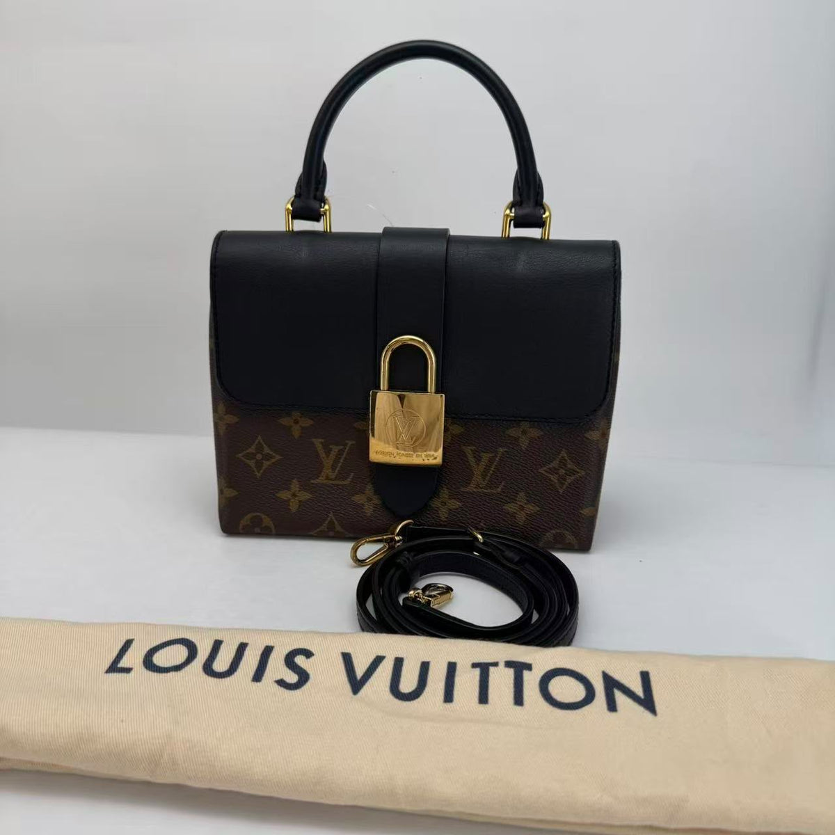 Louis Vuitton Monogram Black Locky BB, Dust Bag
