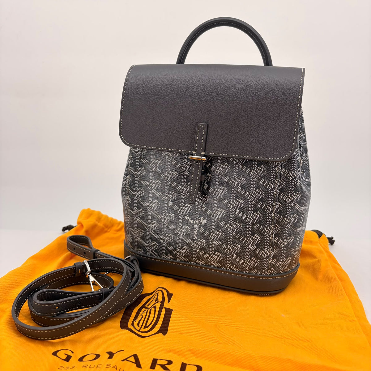 Goyard Grey Goyardine Alpin Mini Backpack, Dust Bag