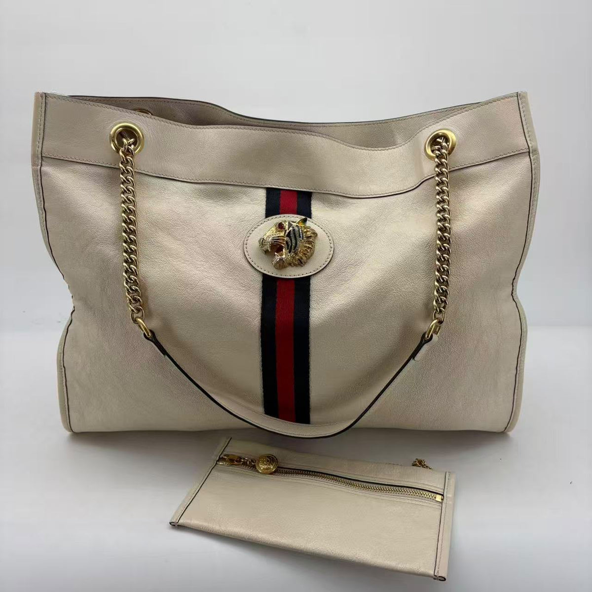 Gucci White Cherryline Tote, Pouch