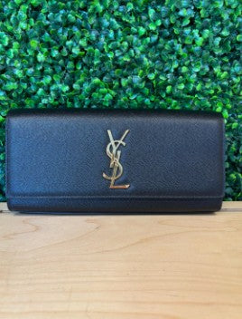 Saint Laurent Kate Long Clutch Black GHW
