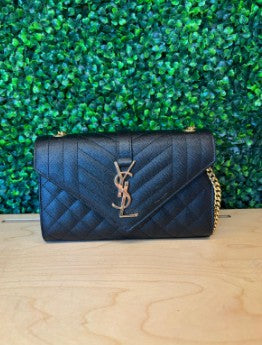 Saint Laurent Envelope Bag Small Black - GHW