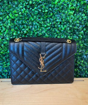 Saint Laurent Envelope Bag Medium Black - GHW