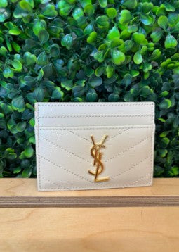 Saint Laurent Cassandra Card Holder - Vintage Blanc