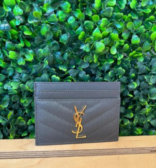 Saint Laurent Cassandra Card Holder - Fog Grey