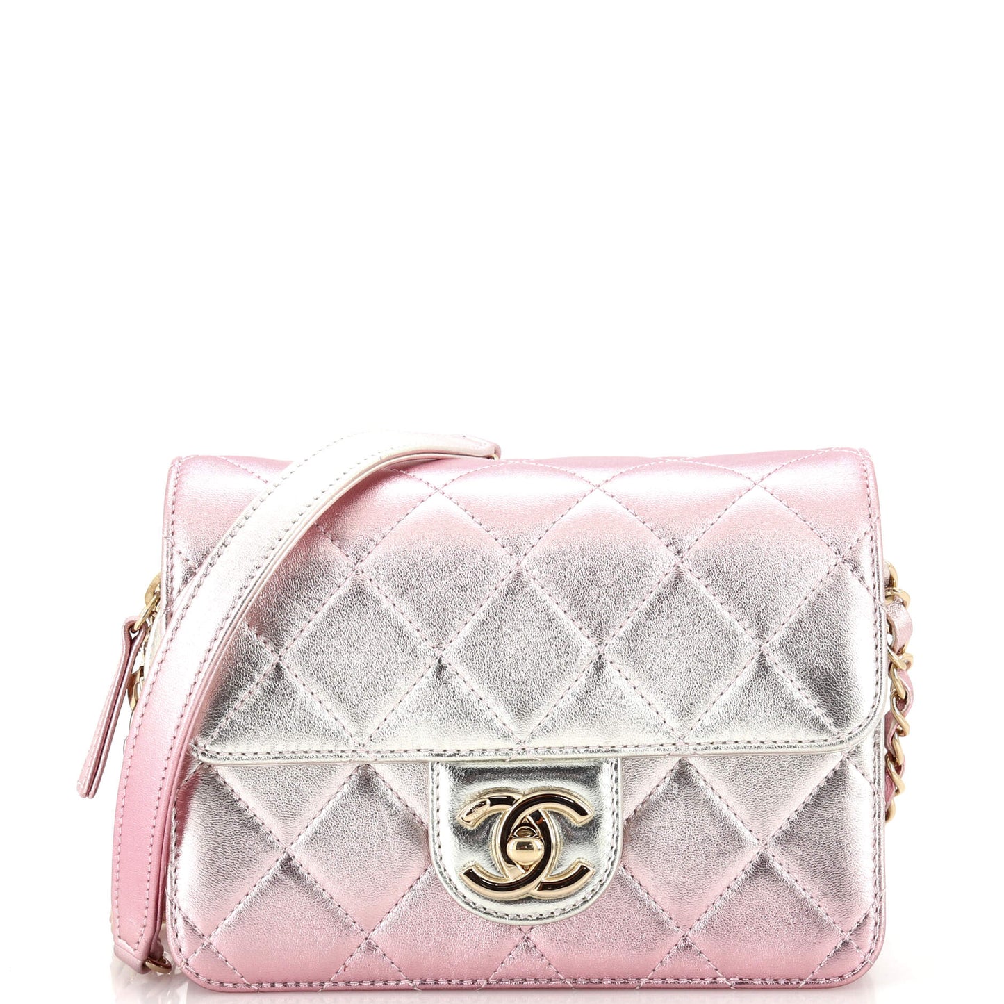 Chanel Like a Wallet Flap Bag Quilted Gradient Metallic Lambskin Mini