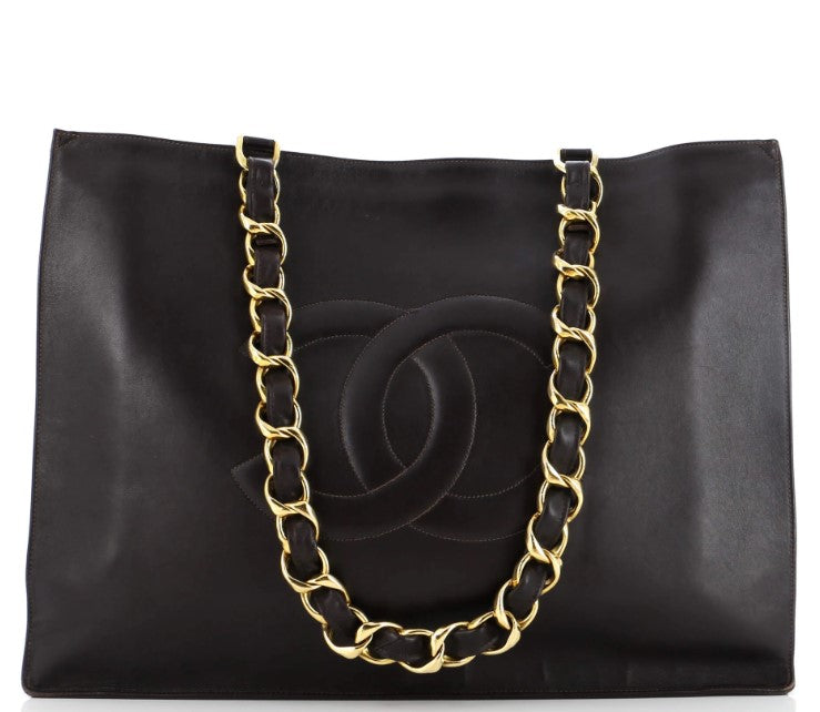 Chanel Vintage CC Chain Tote Lambskin Large