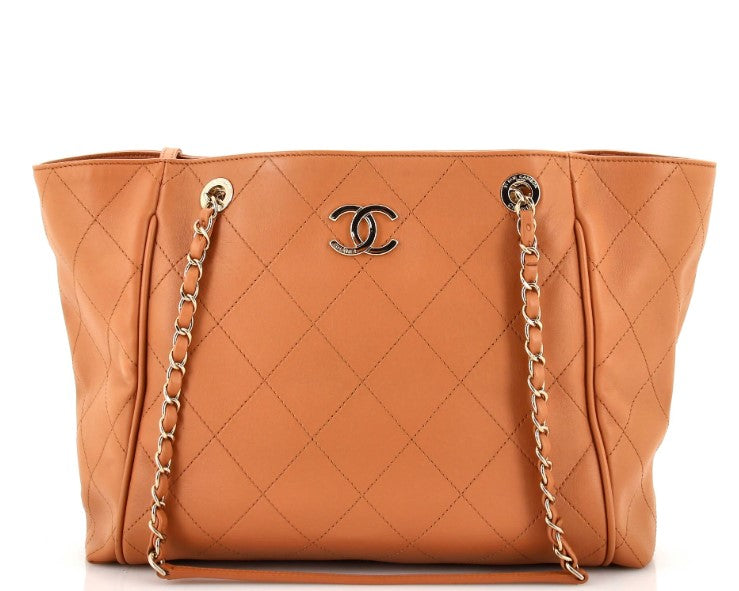 Chanel CC Open Shopping Tote Stitched Leather Large