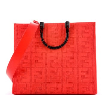 FendiSunshine Shopper Tote Zucca Technical Mesh Medium