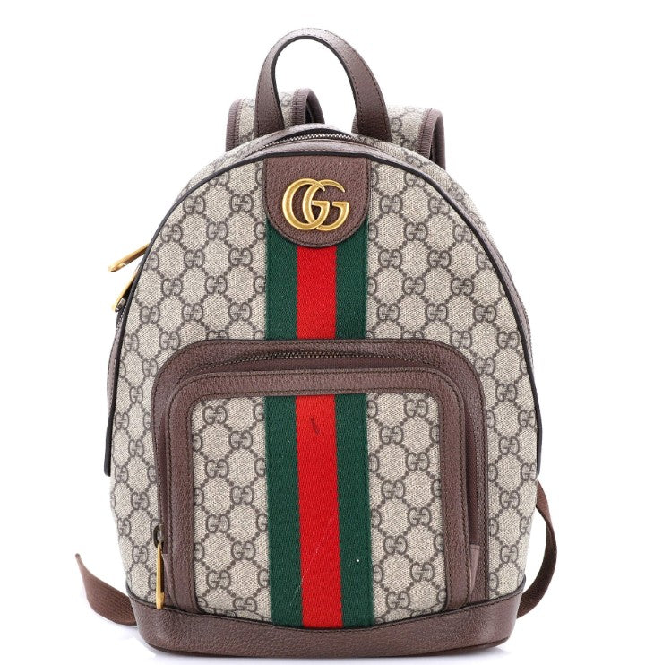 Gucci Ophidia Backpack GG Coated Canvas and Leather Small