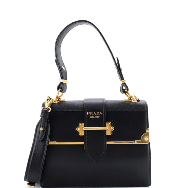 Prada Cahier Convertible Shoulder Bag City Calf and Saffiano Medium
