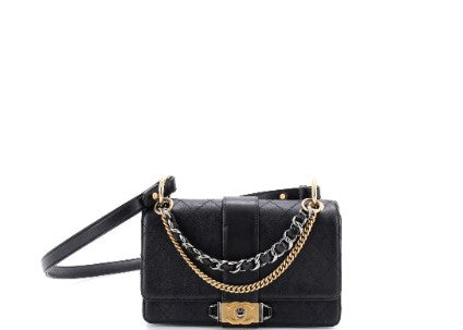 Chanel CC Chain Flap Shoulder Bag Quilted Calfskin Small