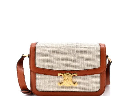 Celine Triomphe Shoulder Bag Canvas with Leather Medium