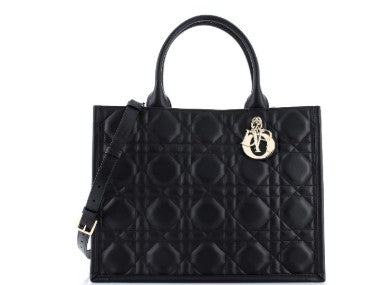 Christian Dior Book Tote with Strap Cannage Quilt Lambskin Medium
