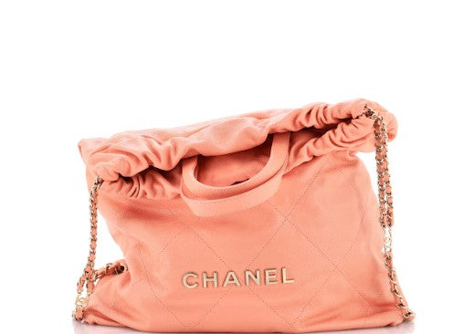 Chanel 22 Chain Backpack Quilted Caviar Large