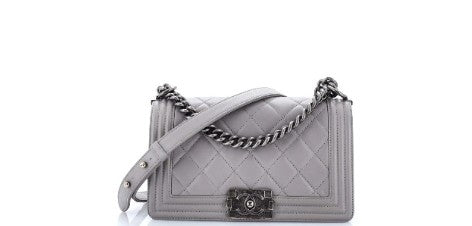 Chanel Boy Flap Bag Quilted Lambskin Old Medium