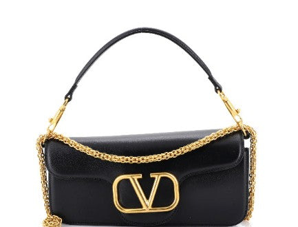 Valentino Garavani VLogo Loco Flap Shoulder Bag Leather Medium