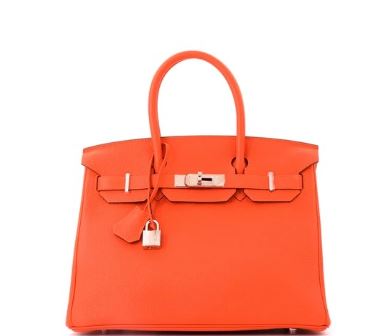 Hermès Birkin Feu Togo with Palladium Hardware 30, T (2015)
