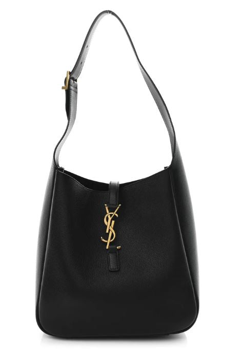 SAINT LAURENT BLACK SMALL LE 5 A 7 SOFT HOBO BAG