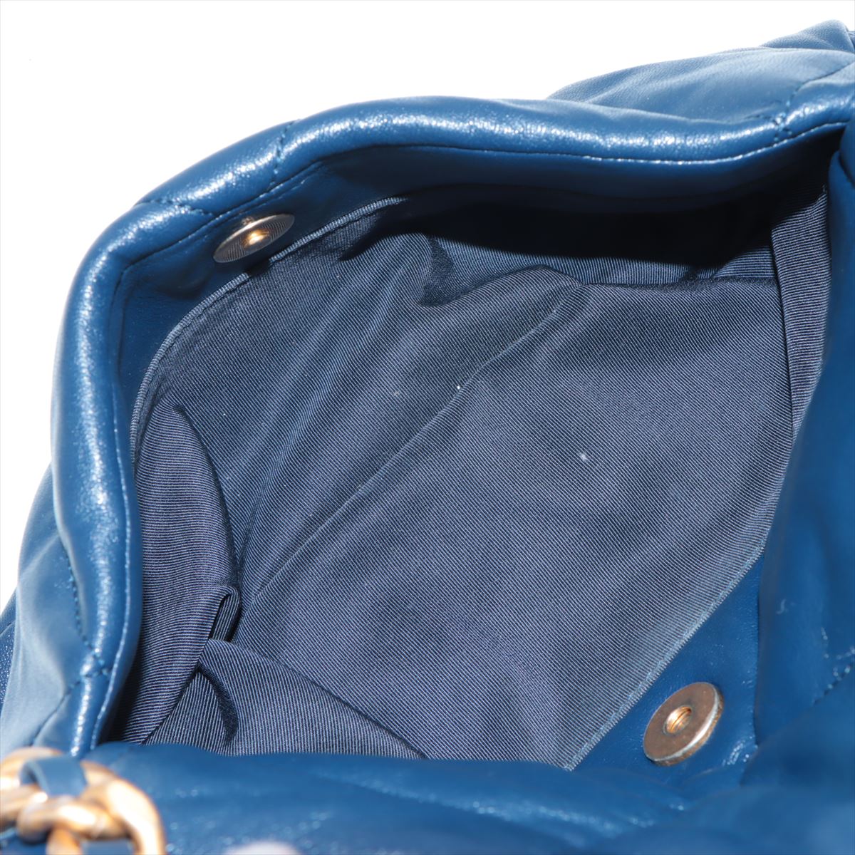 Chanel CHANEL 19 Large Lambskin Chain Shoulder Bag Navy Blue Gold x Silver Metal Fittings 29311318 AS1161
