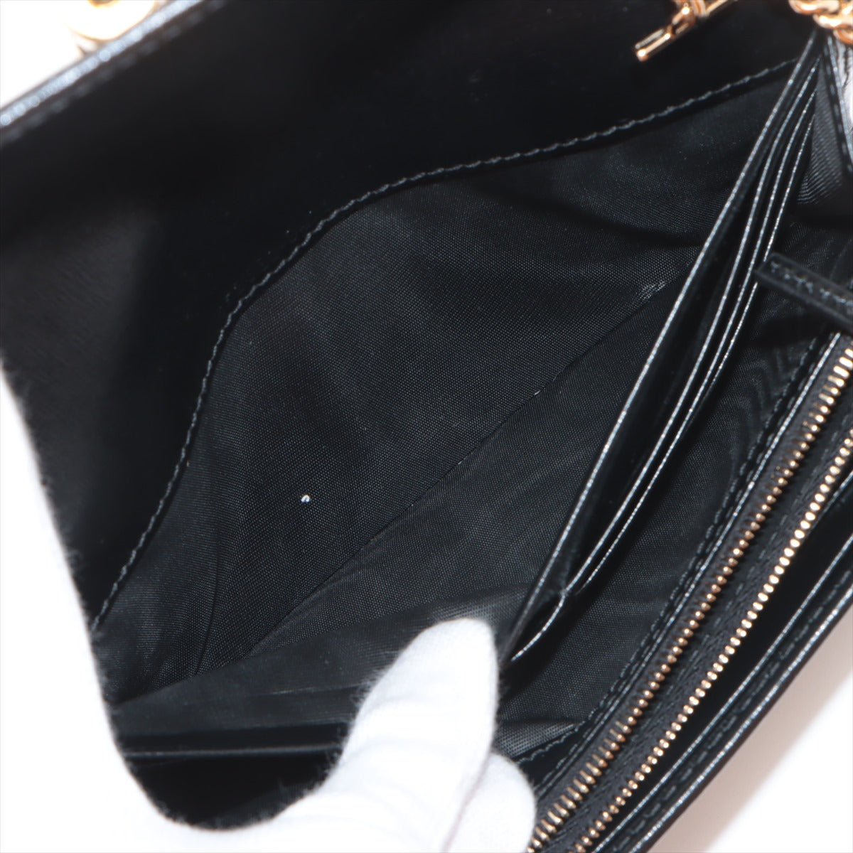 Gucci Jackie 1961 Leather Chain Wallet Black 652681