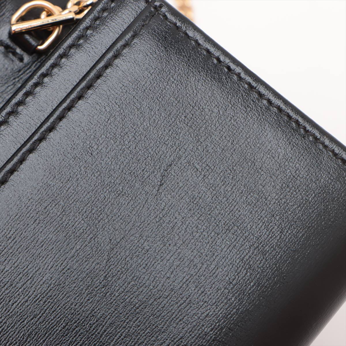 Gucci Jackie 1961 Leather Chain Wallet Black 652681