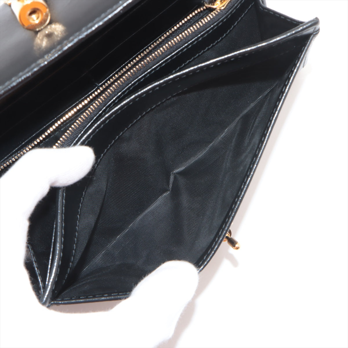 Gucci Jackie 1961 Leather Chain Wallet Black 652681