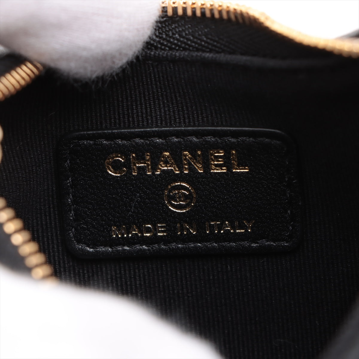 Chanel Small Hobo Lambskin Chain Shoulder Bag Black Gold Metal Fittings