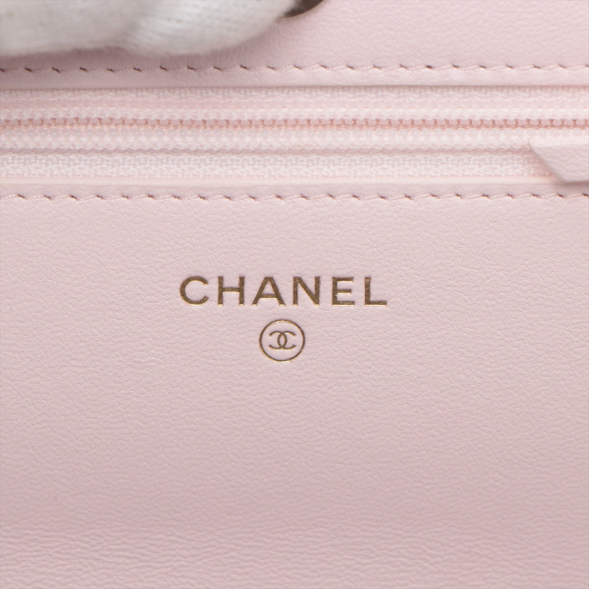 Chanel Matelasse Lambskin Chain Wallet Pearl Pink Gold Metal Fittings