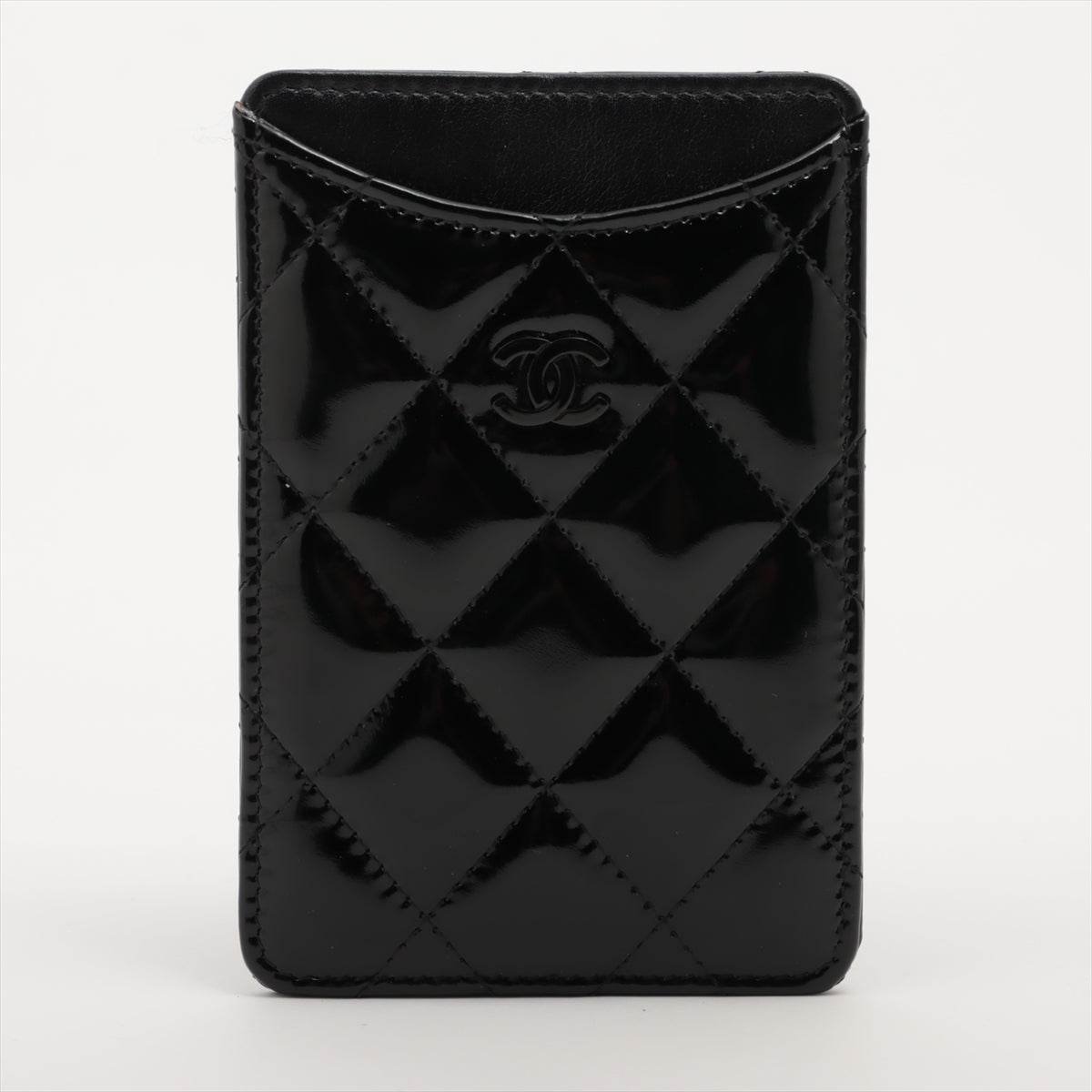 Chanel Matelasse Patent Leather Card Case Black