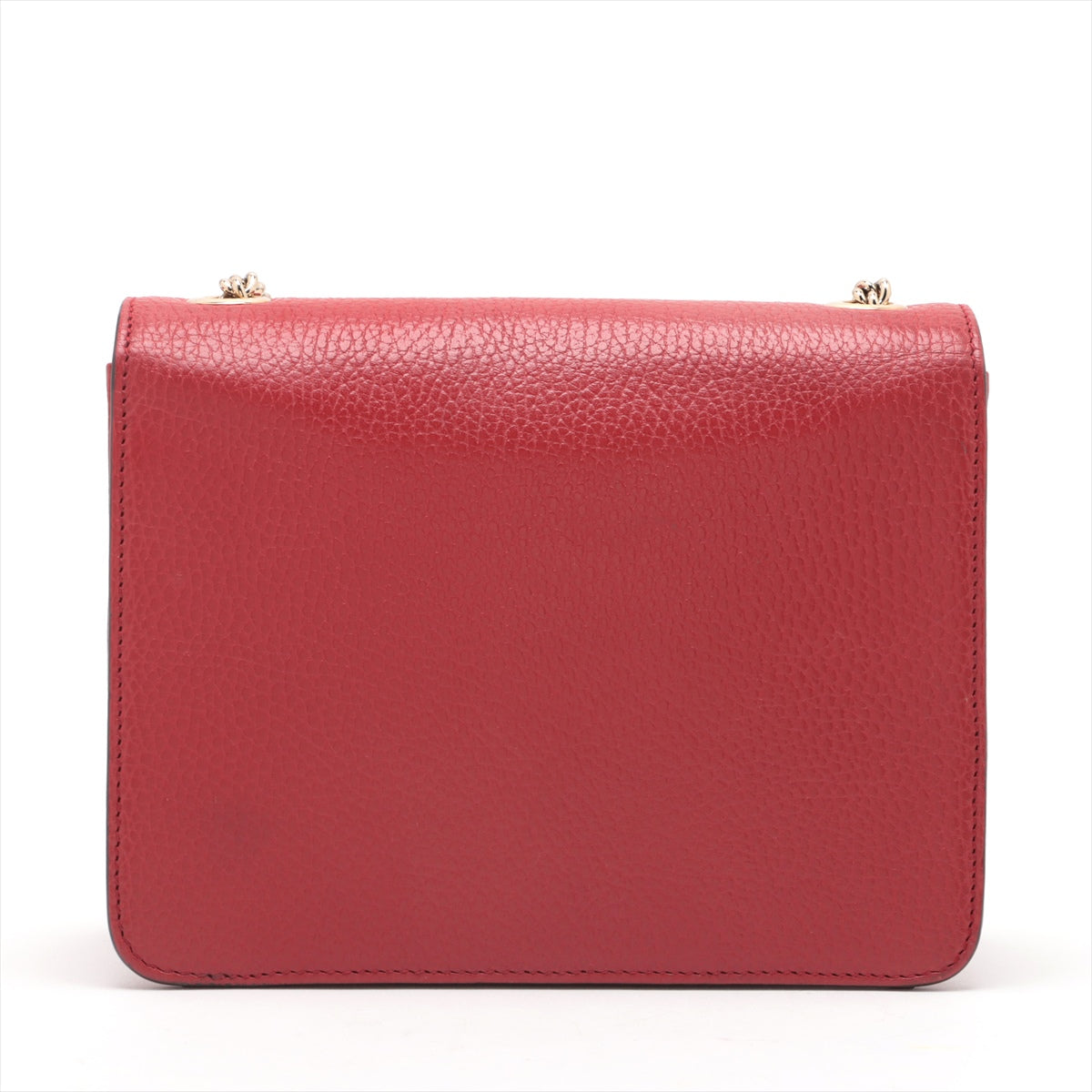 Gucci Interlocking G Leather Chain Shoulder Bag Red 510304