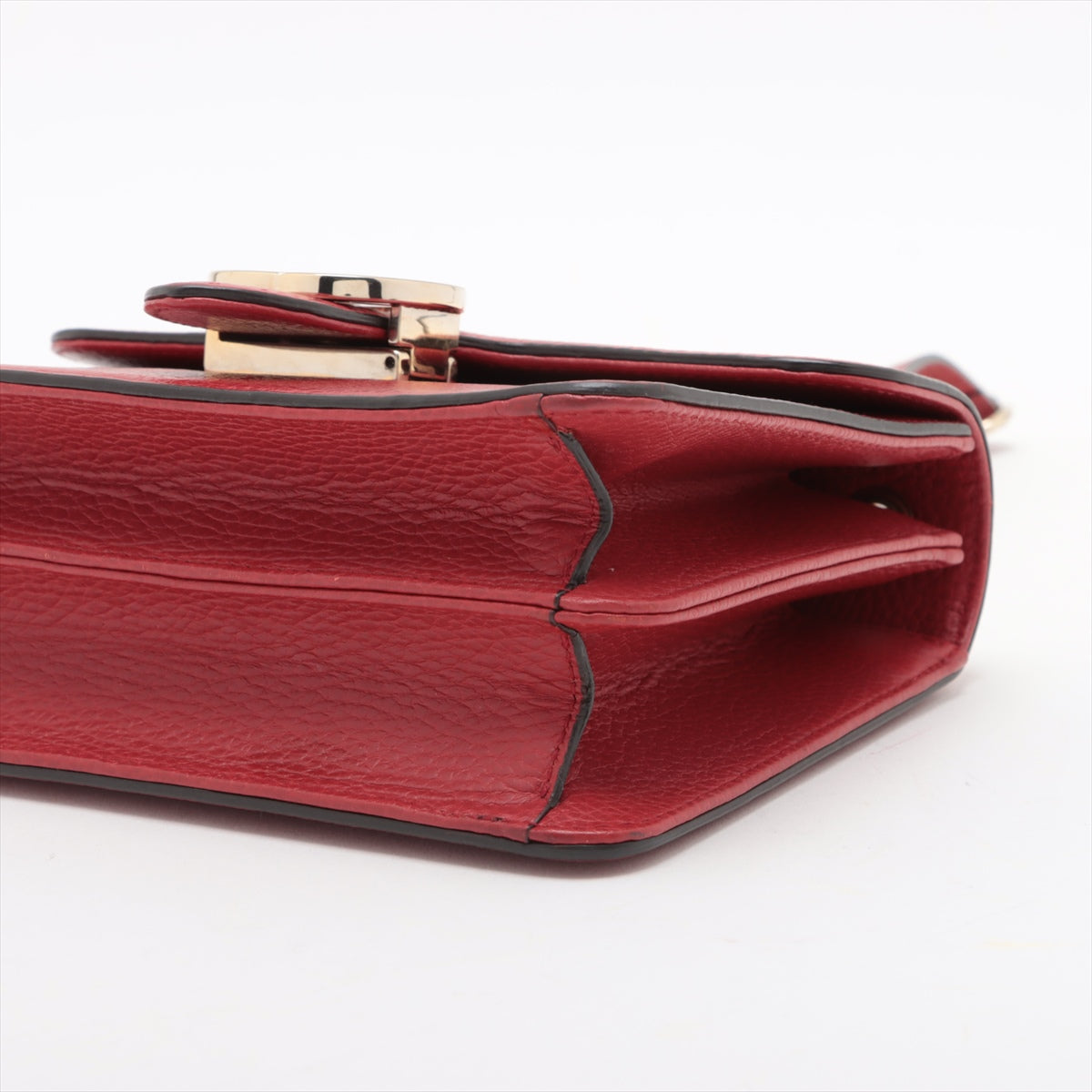 Gucci Interlocking G Leather Chain Shoulder Bag Red 510304