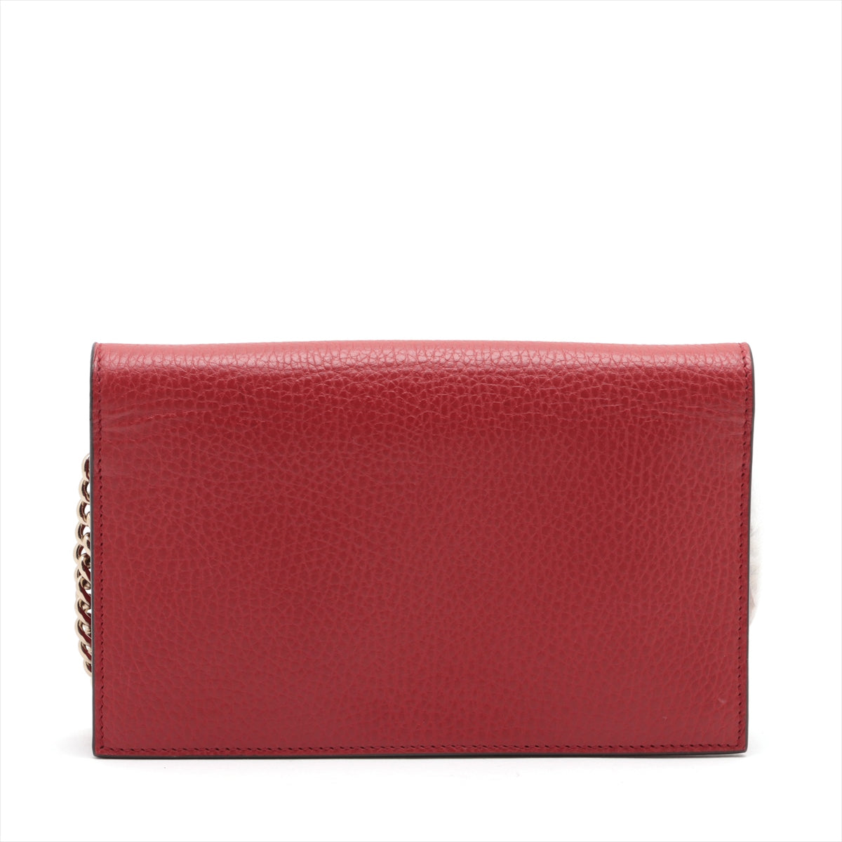 Gucci Interlocking G Leather Chain Wallet Red 510314