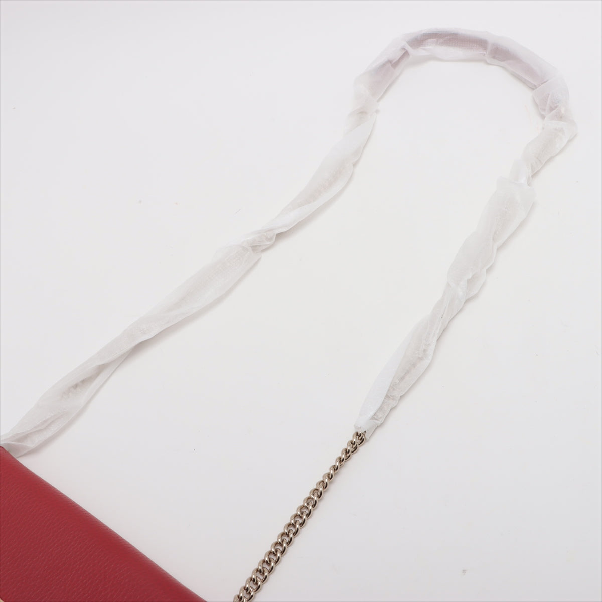 Gucci Interlocking G Leather Chain Wallet Red 510314