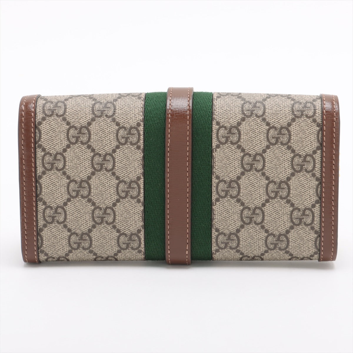 Gucci Jackie 1961 GG Supreme PVC & leather Chain Wallet Beige×Brown 652681