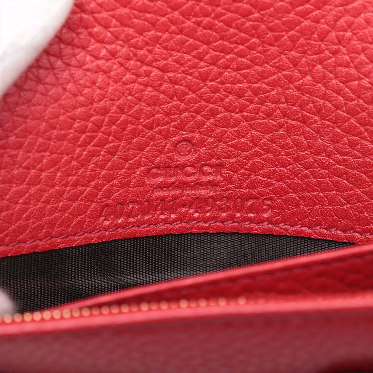 Gucci Soho Leather Chain Wallet Red 407041