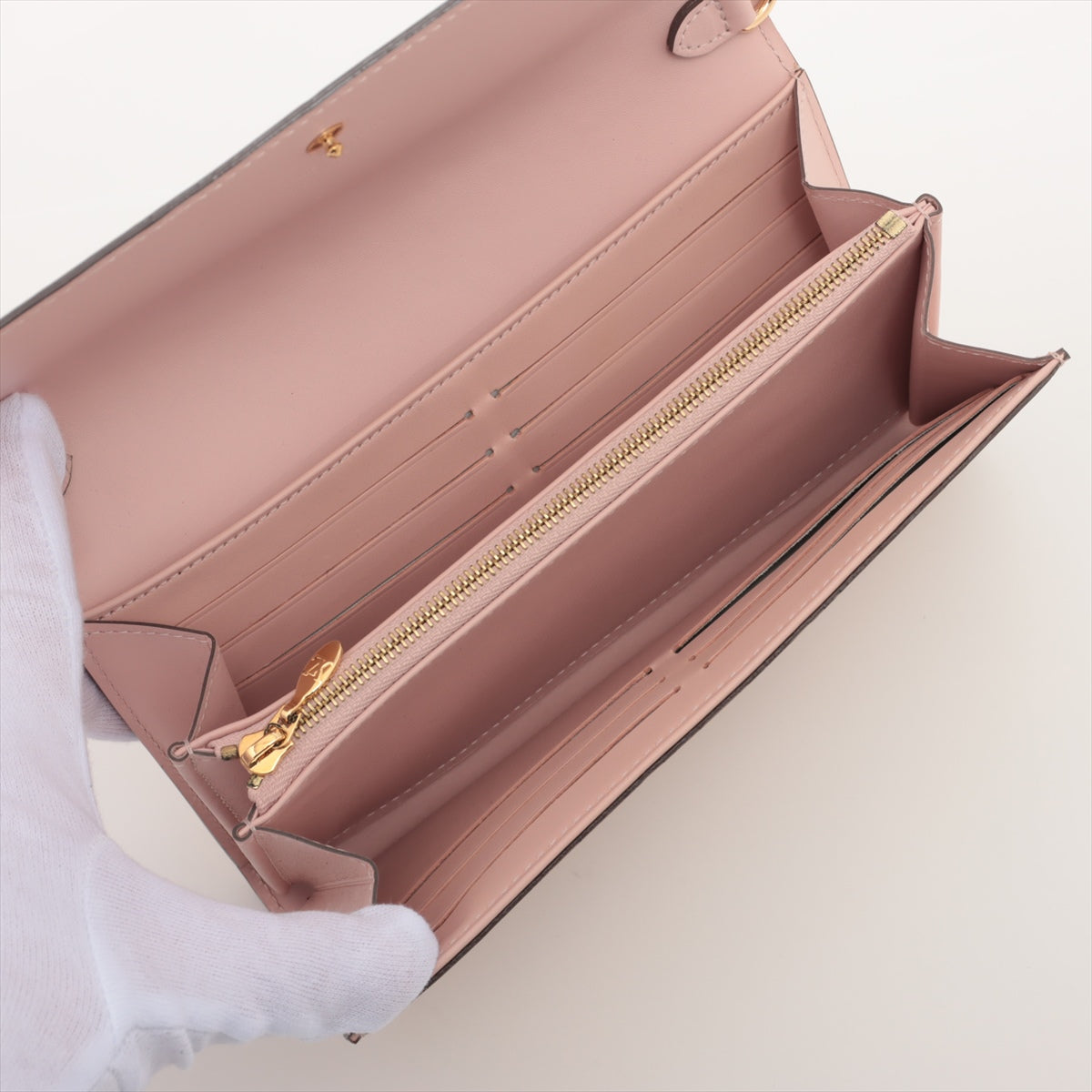 Louis Vuitton Vernis Portefeuille Sarah Chain M90090 TN3173 Roseangelique Chain Wallet