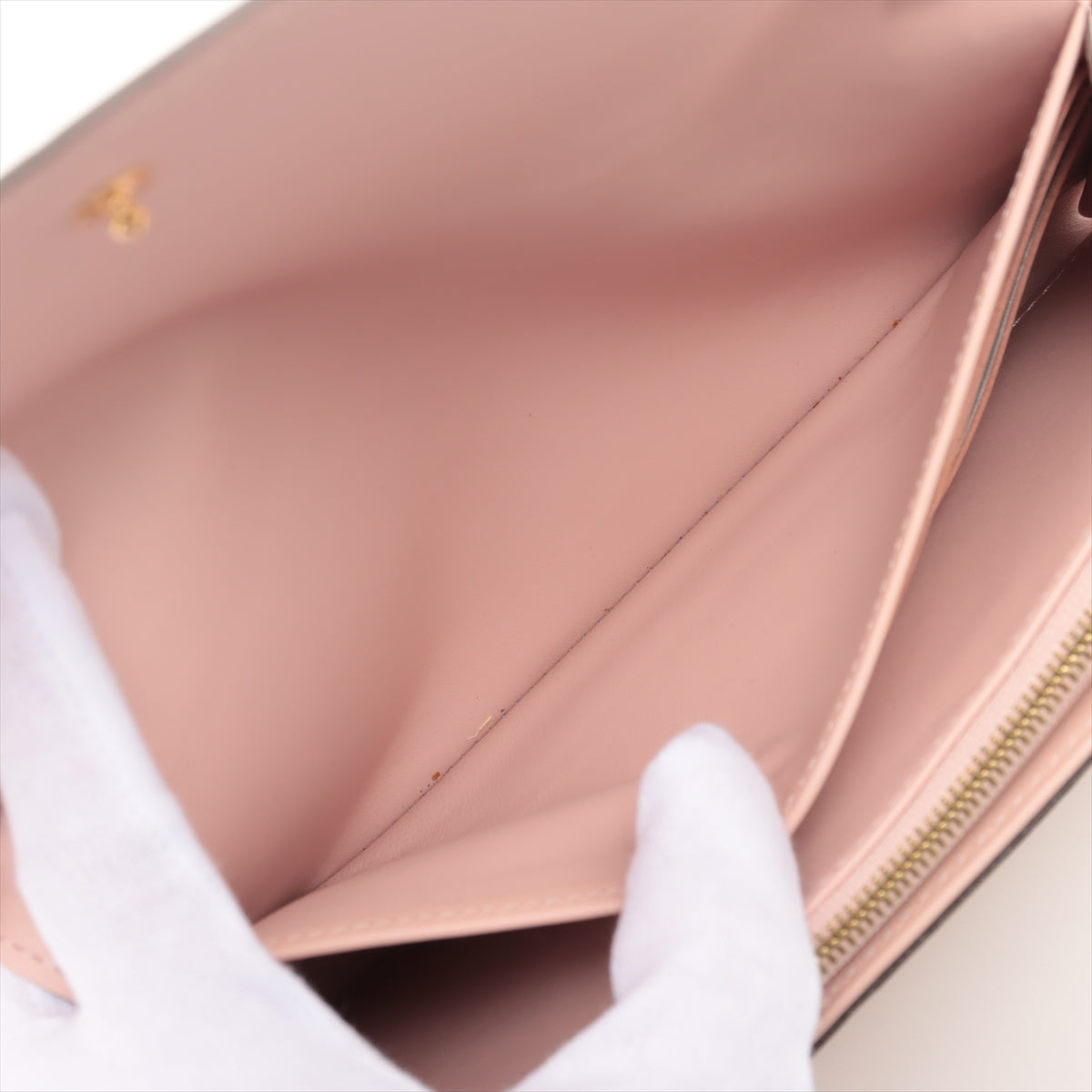 Louis Vuitton Vernis Portefeuille Sarah Chain M90090 TN3173 Roseangelique Chain Wallet