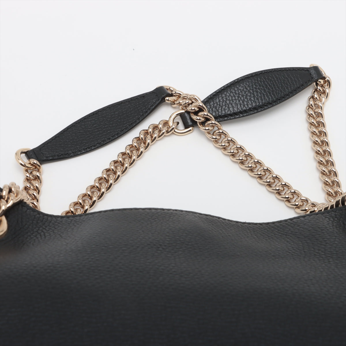 Gucci Soho Leather Chain Tote Bag Black 536196