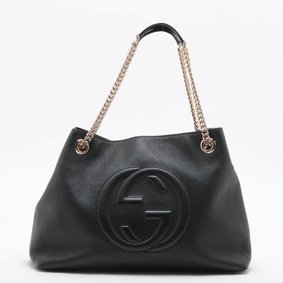 Gucci Soho Leather Chain Tote Bag Black 536196
