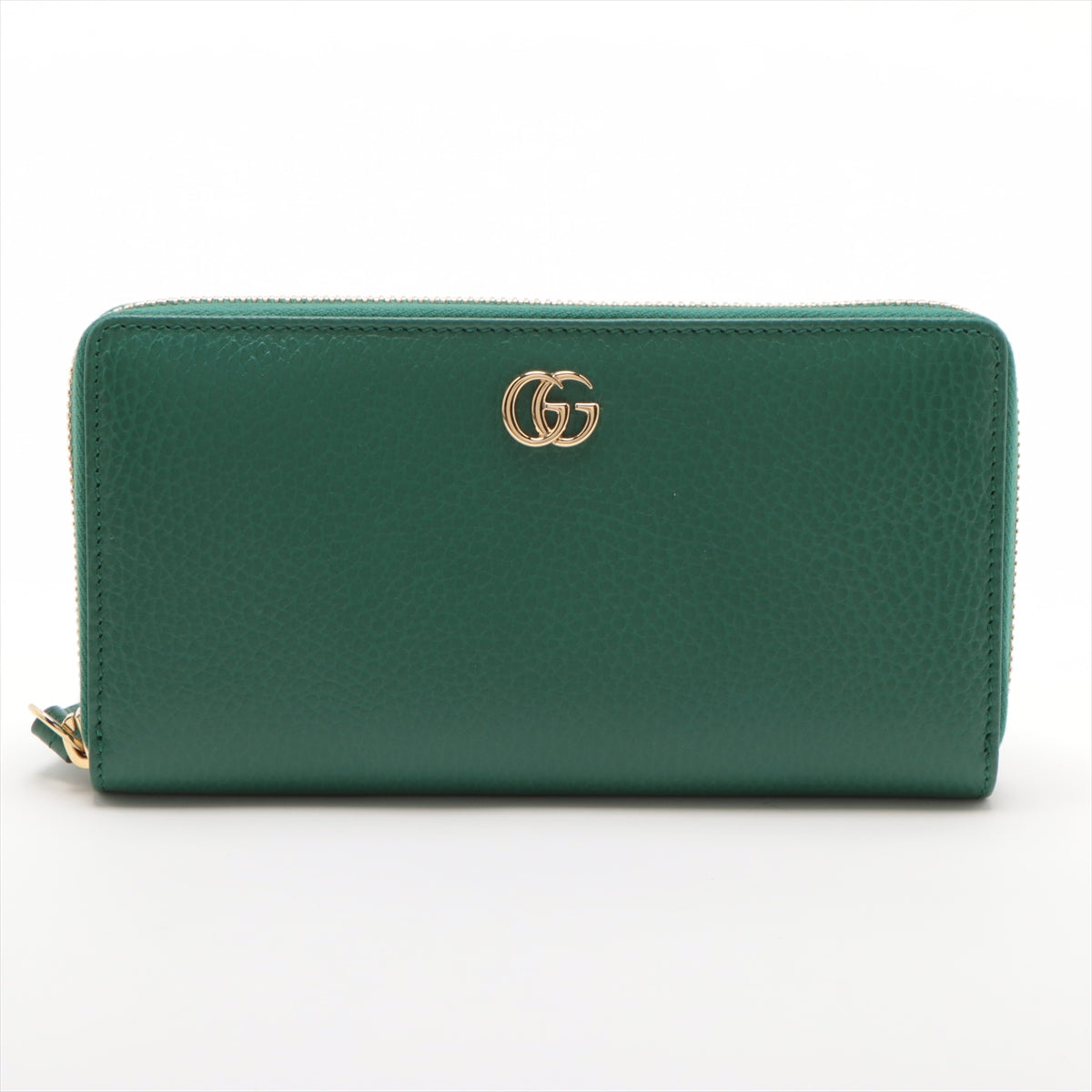 Gucci GG Marmont 456117 Leather Zip Round Wallet Green