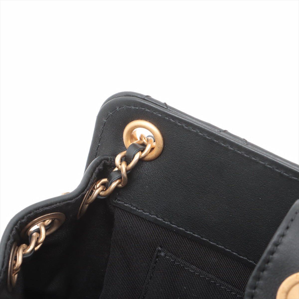 Chanel CHANEL 19 Lambskin Chain Shoulder Bag Black Gold Metal Fittings 30420986